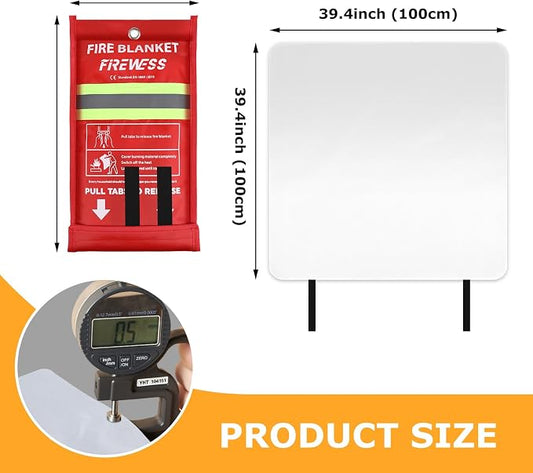 Emergency Fire Blanket, Flame Retardant Fire Blankets Emergency for Home, Kitchen, Car, Office, Grill (Fiberglass-1pack)