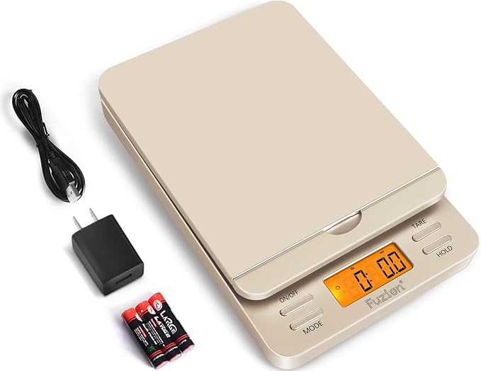 Fuzion Shipping Scale, 86 lb/0.1oz Digital Postal Scale for Packages | Hold & Tare, Package Scale, Mail Scale, Shipping Scale for Small Business, Parcel, LCD Display, Battery & AC Adapter Included