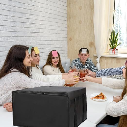 Insulated Pizza Delivery Bag for Carry Hot, 24" x 24" x 14" Insulated Food Delivery Bag, Grocery Cooler Bags for Catering/Doordash, Commercial Food Warmers（Black, 1Pk） | Carrier Warmer for Hot/Cold Food, Insulated Food Delivery Bag, Insulated Grocery C...
