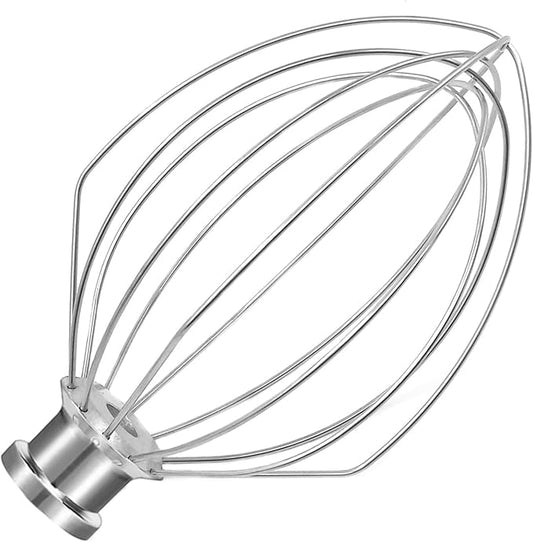 K5A Stainless Steel Whisk for KitchenAid 5 Qt Bowl-Lift Stand Mixer, 6 Wire Whip Compatible with K4/5, K5SS, KSM5, KG25, KF26, KP50, KSM6573, KSM6521 Heavy Duty, 18/8 Stainless Steel, Dishwasher Safe