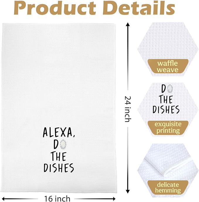 Funny Kitchen Towels 16x24 Inch, Funny Dish Towels Drying Cloth for Kitchen, Do The Dishes Decorative Hand Towel