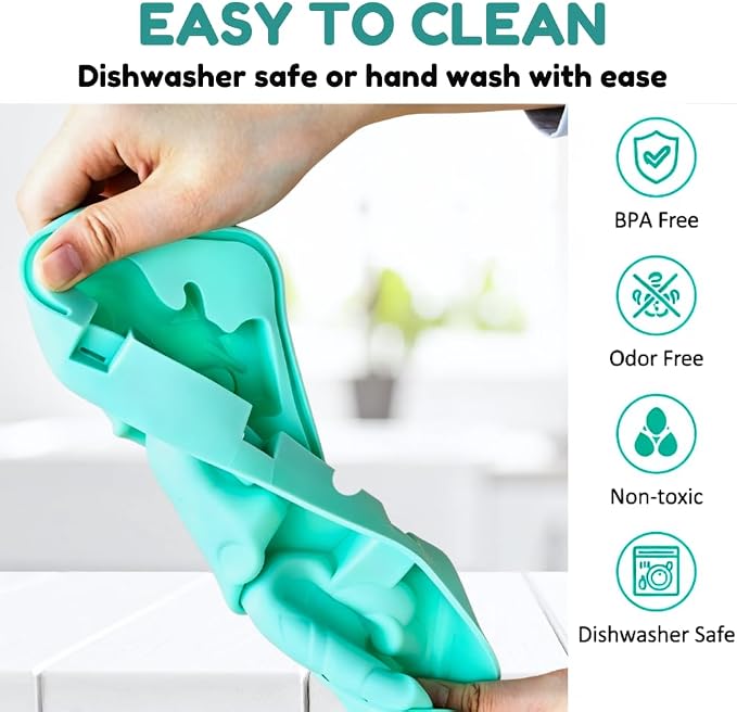 Dinosaur Silicone Popsicle Molds, 3 Pcs Ice Pop Maker | Flexible dinosaur shapes for juice pops, yogurt treats, fruit ice and summer freezer snacks.