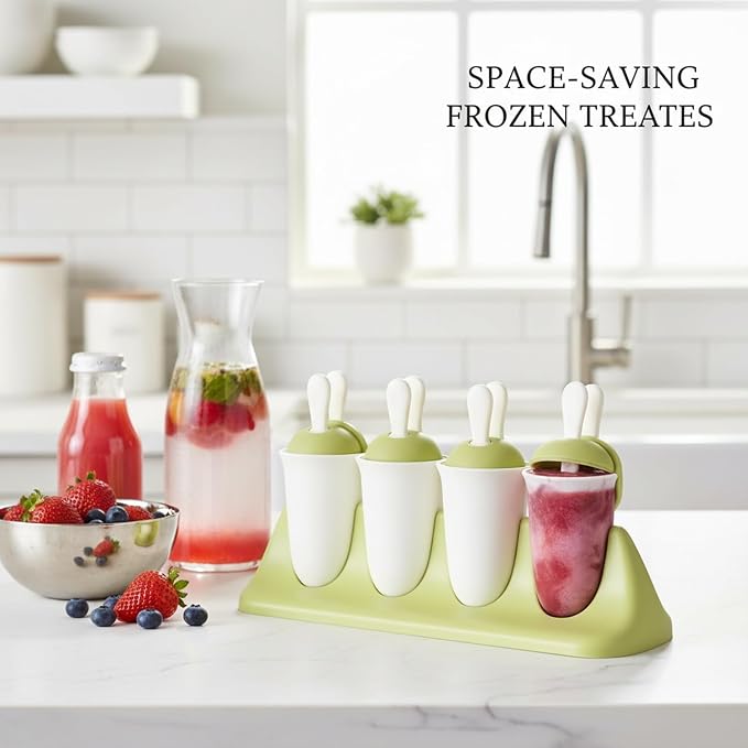 Easy-Use Vertical Popsicle Mold, 8-Cavity Ice Pop Maker for Compact Freezers, Durable PP Plastic Tray