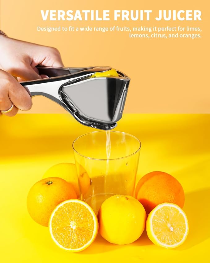 Lemon Squeezer, Stainless Steel Lemon Juicer, Manual Juicer | Manual Juicer for Lemon Citrus Lime Orange, Handheld citrus Squeezer, Heavy Duty, Exprimidor De Limones