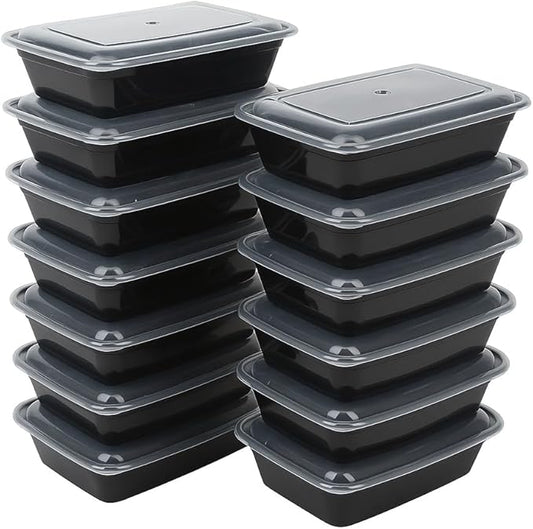 Ruthy's Outlet Meal Prep Containers W/Lids -Square Food Storage – BPA-Free| Stackable | Microwave | Freezer & Dishwasher Safe | Reusable Lunch Bento Box Portion Control & Planning (100 Pack, 16 oz)