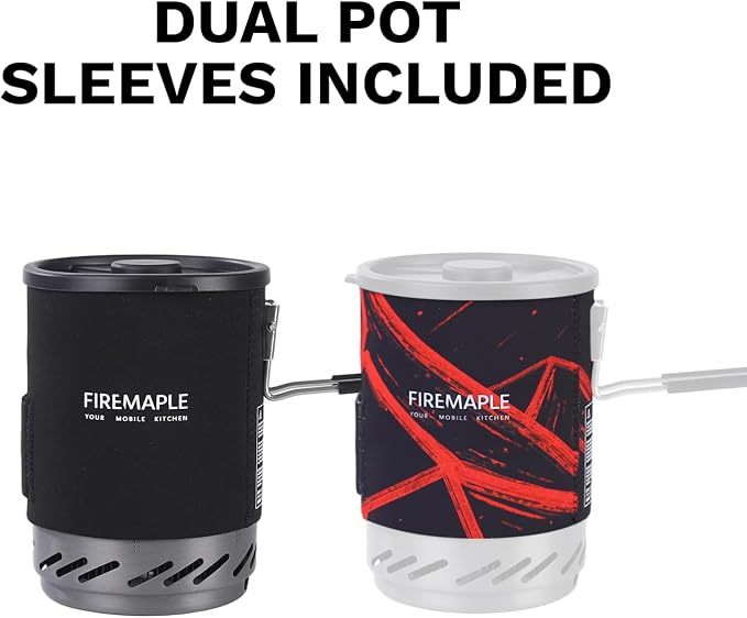 Fire-Maple Fixed Star 1 Pro Camping Stove System, Upgraded Handle, 19.6oz | 30% Faster Boil with HX Base, Piezo Ignition, Locking Handle, All-in-One, Portable, Compatible with Most Canisters