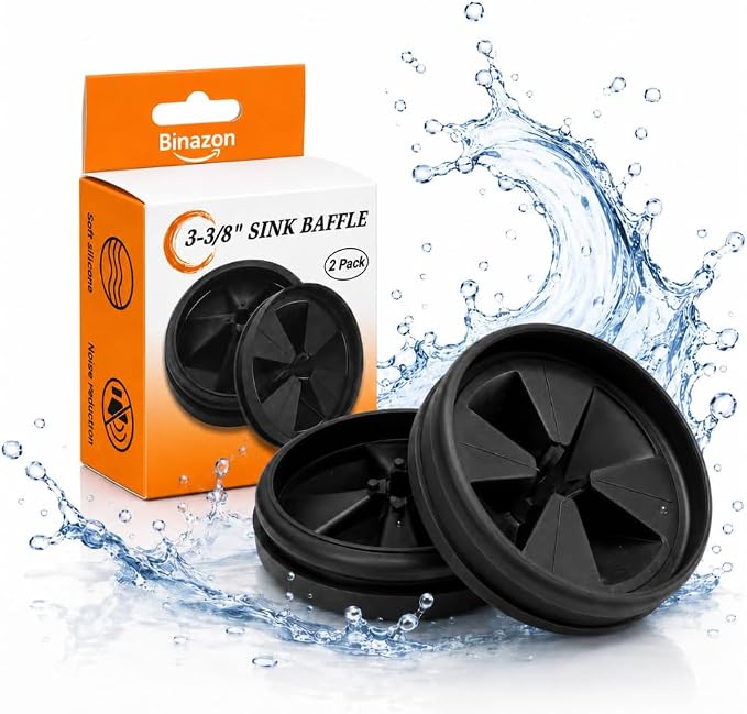 Garbage Disposal Splash Guard, 3 3/8" Upgraded for InSinkErator Evolution Series QCB-AM Sink Baffle Drain Insert, Kitchen Sink Splash Guard Sink Stopper Removable Garbage Disposer