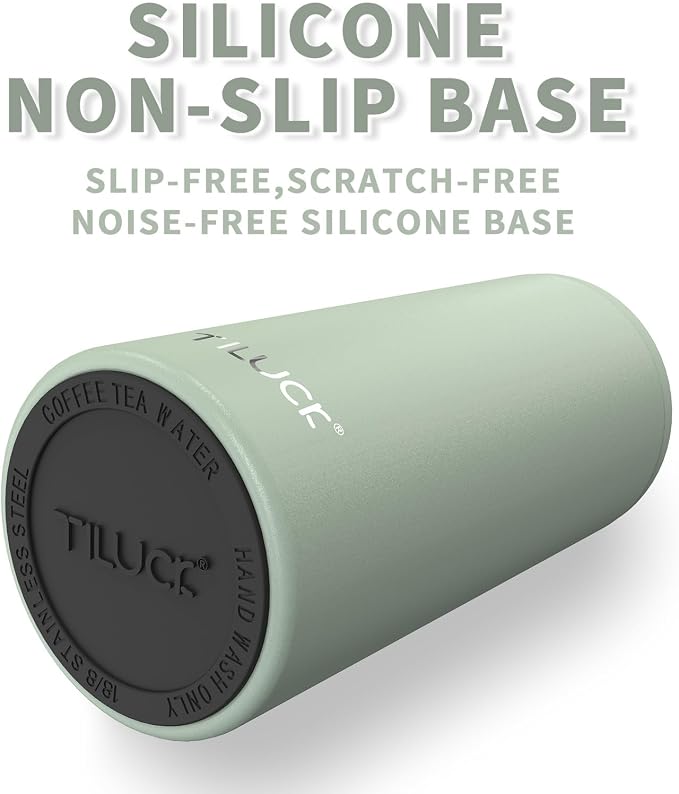 TILUCK Skinny Can Cooler, Stainless Steel Insulated Slim Cans, 12 oz | Beer & Hard Seltzer, Doucle-Walled Stainless Steel Insulated Slim Cans, Slim 12 oz(Frosted Green)