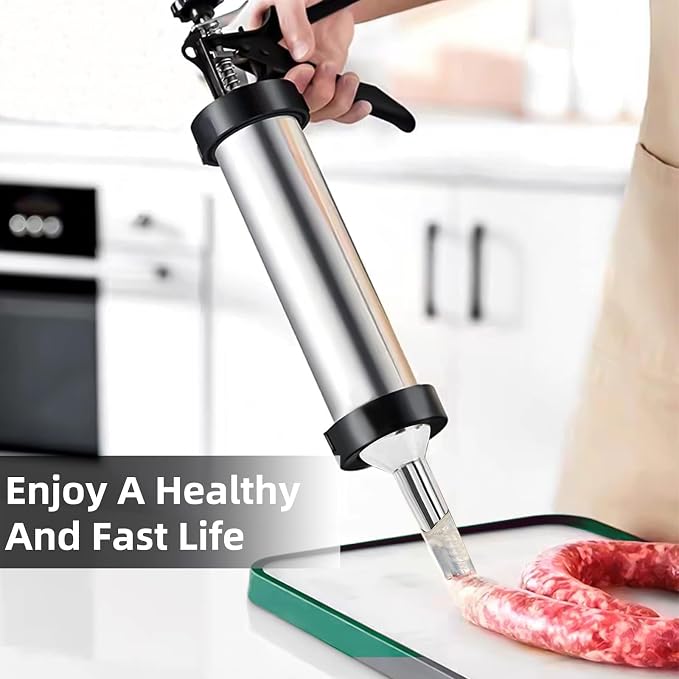 Professional Beef Jerky Gun Kits Stainless Steel Jerky Maker - Jerky Maker Jerky Cannon Meat Gun Stainless Steel Jerky Gun Large Capacity Jerky Making Kit