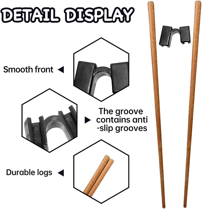 LYART 5 Pairs Reusable Training Chopsticks Beginners for Kids Adults Learners, Japanese Wooden Chopsticks Trainers Set, Dishwasher Safe, L8.86Inch (3.Rosewood)