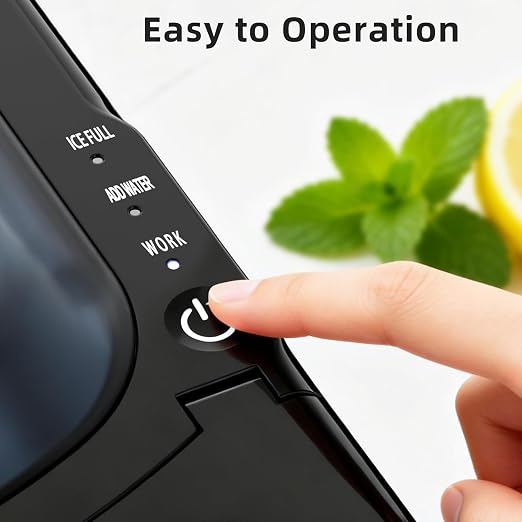 Antarctic Star Portable Ice Maker Countertop, 18Lbs/24H Self-Cleaning Ice Machine with One-Touch Operation & Ice Scoop Included, for Home Kitchen Office, Black