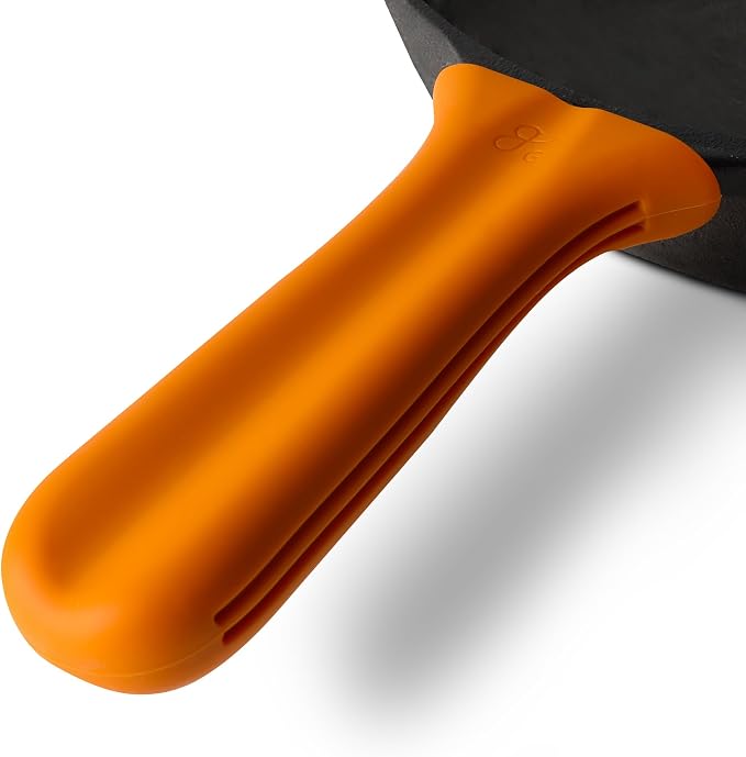Greater Goods Silicone Handle Cover Designed for Greater Goods Cast Iron Skillet and Griddle, Pumpkin Orange