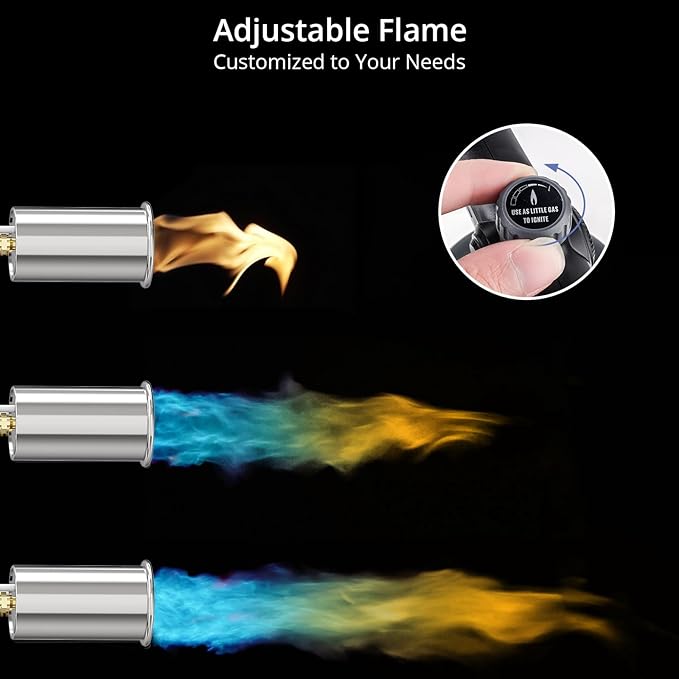 Sondiko Powerful Grill & Cooking Propane Torch L8010, Black & Grey | Sous Vide, Campfire Starter, Adjustable Weed Torch Burner for Searing Steak, BBQ & DIY, Propane Tank Not Included