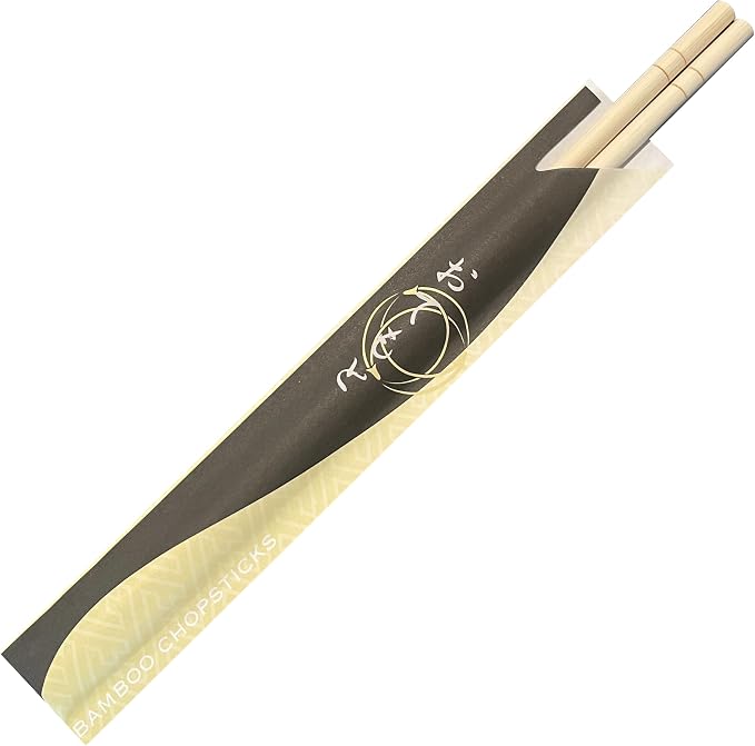 Albino Monkey [ 9.25" Long ] 200 Round Disposable Bamboo Chopsticks Bulk - Splinter-Free, Individually Wrapped, Hand-Packed Chop Sticks for Sushi, Noodles, Restaurants & Catering (100 Pairs)