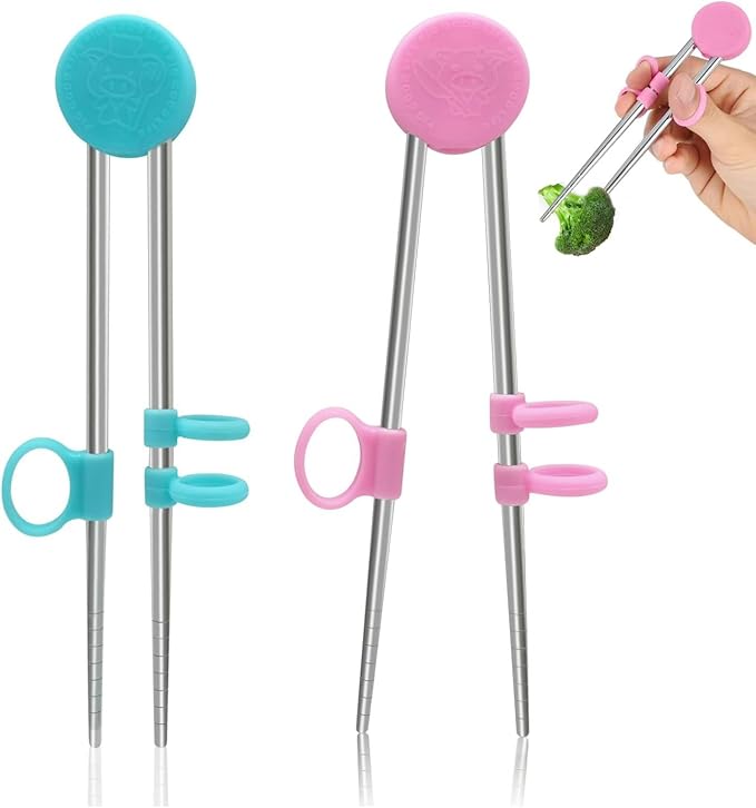 2Pairs Chopsticks Training Sailor Moon Chopsticks Reusable Metal Training Stainless Steel Learning Chopstick Helper for Adults Flatware