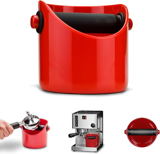 Dreamfarm Grindenstèin Sturdy, Compact, Modern Space-Saving Espresso Coffee Grind Knock Box - Red