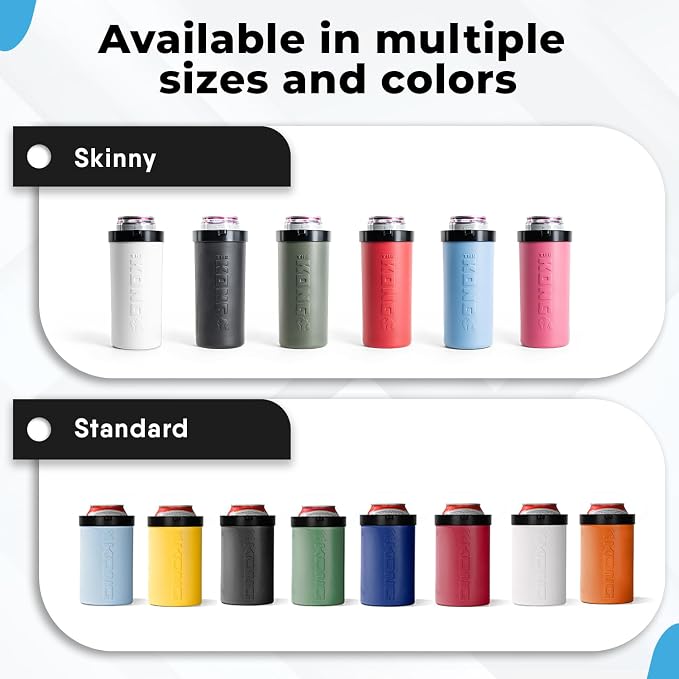 The Kong Skinny Can - Portable Coozie or Bottle Cooler/Cup With Detachable, Expandable, Hose To Funnel Your Drink (White)