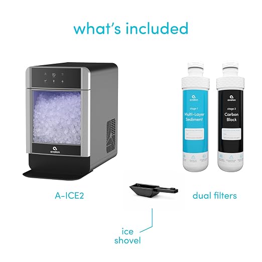 Avalon Nugget Ice Maker Chewable Ice 38 lbs Per Day, One Click Operation, Large Ice Storage, Connects to Water Line, Includes Set of Filters