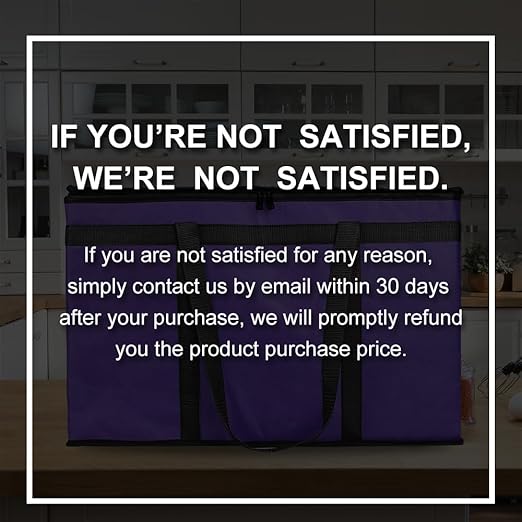 Bodaon Insulated Food Delivery Bag, XXX-Large Grocery Bags, Purple, 1-Pack | Meal Grocery Tote Insulation Bag for Catering/Drivers for Hot and Cold Food, Commercial, Large Capacity Reusable Warming Bag
