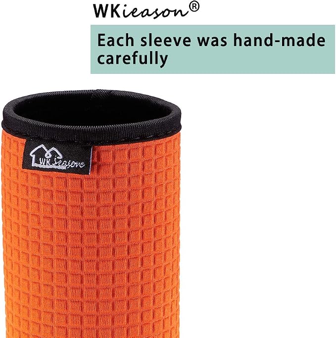 WKieason 12oz Standard Can Sleeves Insulators Sleeves Standard Can Covers 12OZ Beer Bottle Sleeves Coolers Holder Non-slip Neoprene Can Coolier Sleeves 4PC Pack (Green/Light blue/Grey/Black)