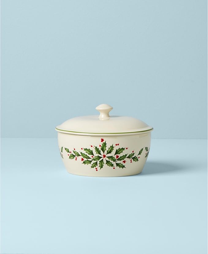 Lenox 847117 Holiday Covered Casserole, Christmas Theme