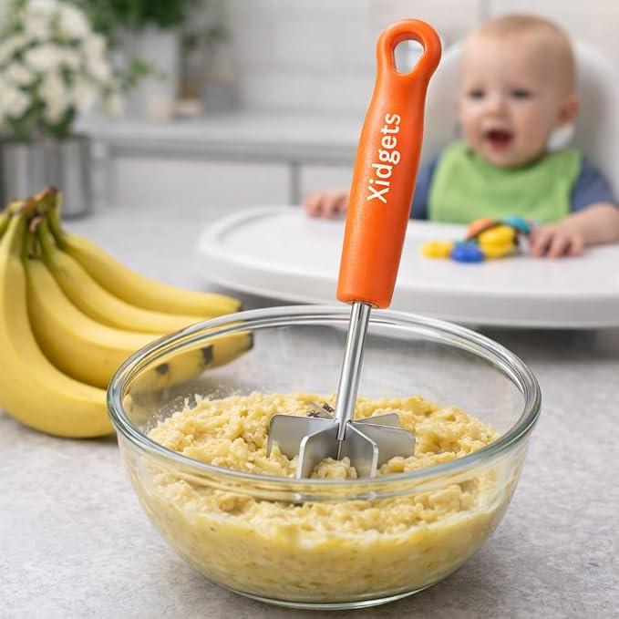 Mini Stainless Steel Meat Chopper & Masher, Dishwasher Safe