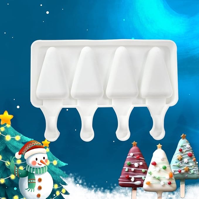 Popsicles Molds, Cake Pop Mold 4 Cavities Ice Pop Cakesicle Molds Silicone Ice Cream Mold, Silicone Popsicle Molds, Ice Pop Mold, Silicone Popsicles Molds for Kids, Reusable Popsicle Maker