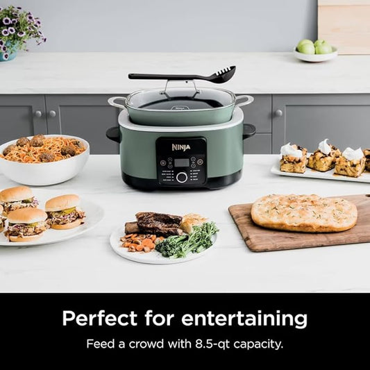 Ninja Possible Cooker PRO 8.5qt, Multi-Cooker with 8-in-1, Slow Cooker, Safe Pot to 500°F, MC1001GN, Sage Green