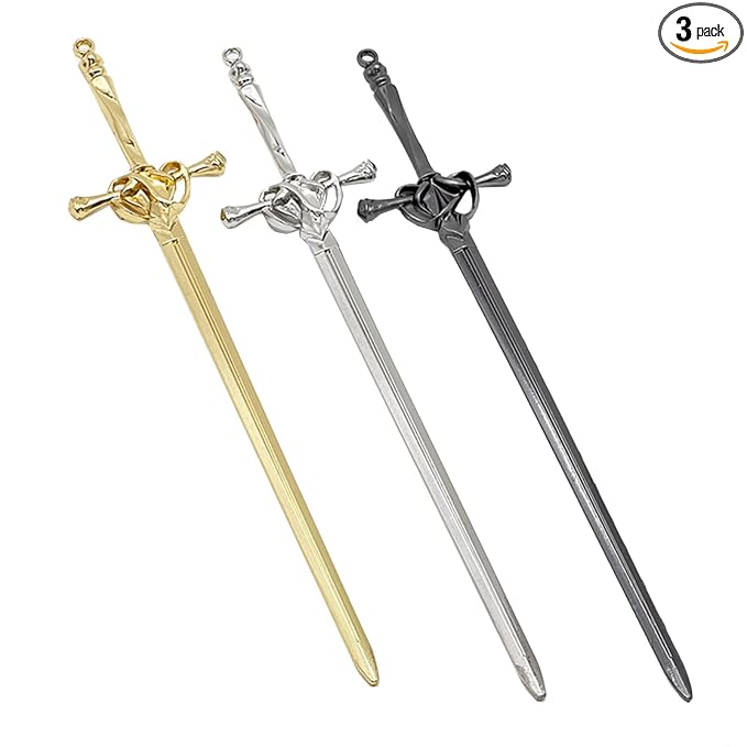 3 Pieces Hair Sticks for Buns Metal Hair Chopsticks for Women Long Hair Sliver Gold Black Chinese Style Hair Stick Pins Accessories