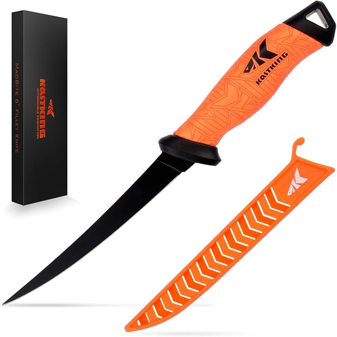 KastKing Speed Demon Pro Fillet Knife with Protective Sheath | Razor Sharp G4116 German Stainless Steel Blade, Non-Slip Grip, Corrosion-Resistant Coating, 8 Options Available