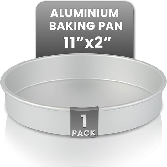 Restaurantware-Met Lux 11 x 2 Inch Straight-Sided Baking Tin, 1 Round Cake Pan - Oven-Ready, Freezable, Anodized Aluminum Round Baking Pan, Greaseproof, For Layer Birthday Cake