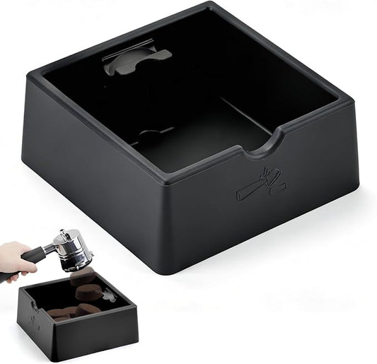 Silicone Espresso Knock Box, Durable Barista Knock Box for Coffee Grounds | Quiet Non-Slip Coffee Puck Bin, Universal Countertop Espresso Accessories, High Capacity, Large-Opening Design