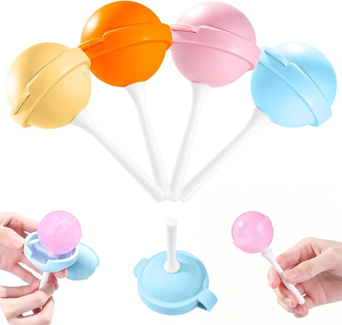 Silicone Lollipop Ice Cream Maker, 2026 New Homemade Popsicle Molds, DIY Popsicle Maker, Lollipop Ice Cream Mold, Reusable Popsicle Molds （4pcs）