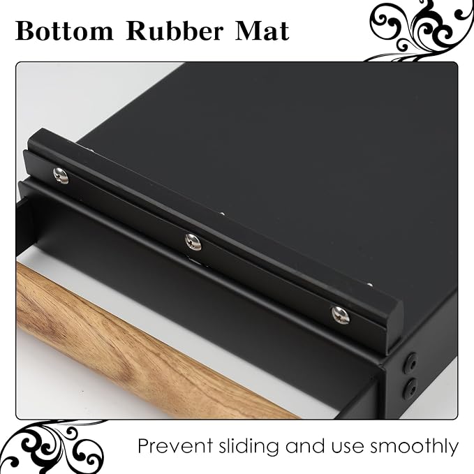 Handle Drawer Knock Box, Stainless Steel Detachable Coffee Stick Tapping Container, Shock-Absorbing And Durable Barista Style Tapping Box, Detachable Tapping Stick, Wooden Handle (Black)
