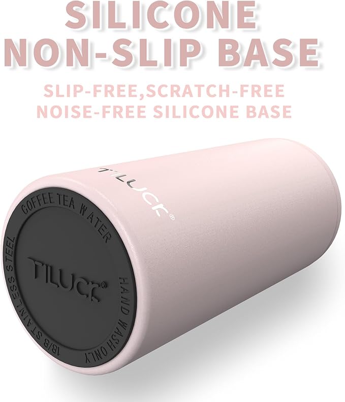 TILUCK Skinny Can Cooler, Stainless Steel Insulated Slim Cans, 12 oz | Beer & Hard Seltzer, Doucle-Walled Stainless Steel Insulated Slim Cans, Slim 12 oz(Frosted Pink)