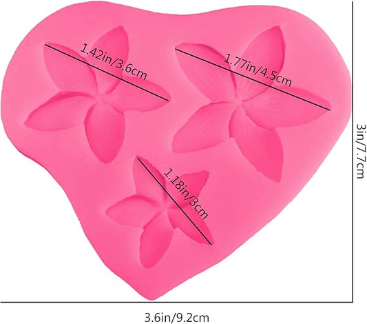 Frangipani Plumeria Flower Silicone Molds for Cake Decoration, Non Stick Fondant Mold for DIY Chocolate Candy Cookie Cupcake Jelly and Polymer Clay
