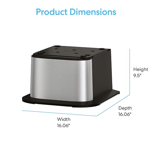 Brio Water Cooler Base for Brio 320, 420, 520 and Moderna 720 Series | Adds 9.5" height to your exisiting water dispenser machine | matching Stainless Steel