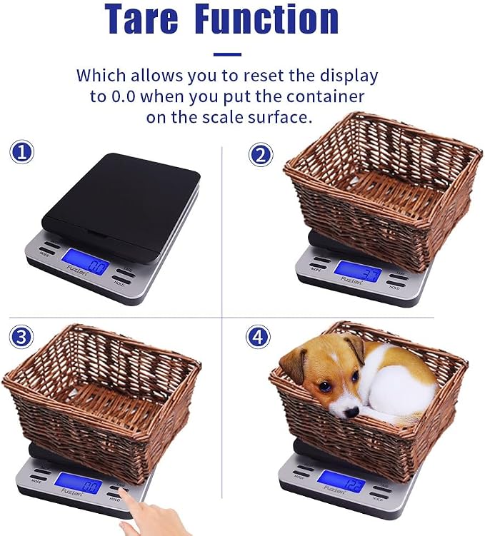 Fuzion Shipping Scale, Accurate Digital Postal Scale 86 lb/0.1 oz | Hold and Tare Function, Package Scale, Postage Scale for Packages and Mailing, LCD Display, Battery and AC Adapter Included