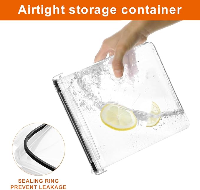 4pk 2.8L Airtight Containers, Clear Stackable Dry Food Storage | 4pk 2.8L airtight canisters with sealed lids block moisture. Sturdy plastic, stackable for kitchen pantry dry food