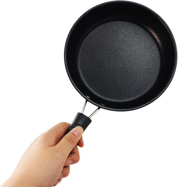2 PCS Skillet Set, Portable Mini Frying Pan with Marble Coating (12cm+16cm) | Non-Stick and Heat Resistant Handle, Skillet Deeper Skillet Pan, for home Frying Saute Cooking Pizza Omelette Steak