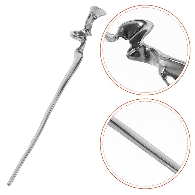 Lurrose Metal Hair Sticks for Women 2Pcs Chinese Hairpins Vintage Hair Jewelry Accessories for Buns and Styling 6.69In Durable Chopsticks with Geometric Design