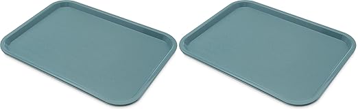 Carlisle FoodService Products Cafe Plastic Fast Food Tray, 12" x 16", Slate (Pack of 2)