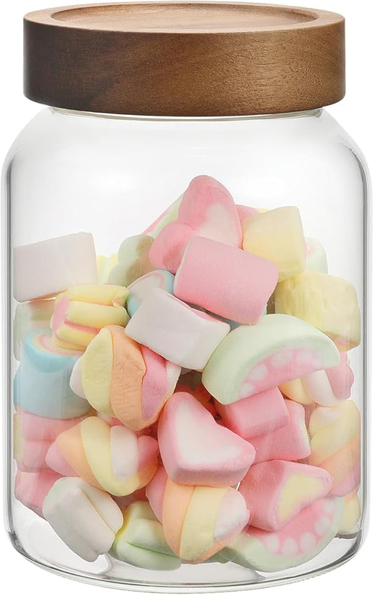 Glass Jar with Lids 40 oz,Candy Jar Glass Cookie jar with Airtight Screw Lid Borosilicate Glass Food Storage Canister Containers for Spice Ground Nut Pasta Sugar Tea