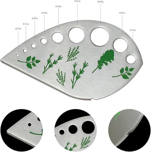 Herb Stripper Stainless Steel Kitchen Herb Leaf Stripping Tool Kitchen Gadgets for Kale, Chard, Collard Greens, Thyme, Basil, Cilantro Tool (9 holes)