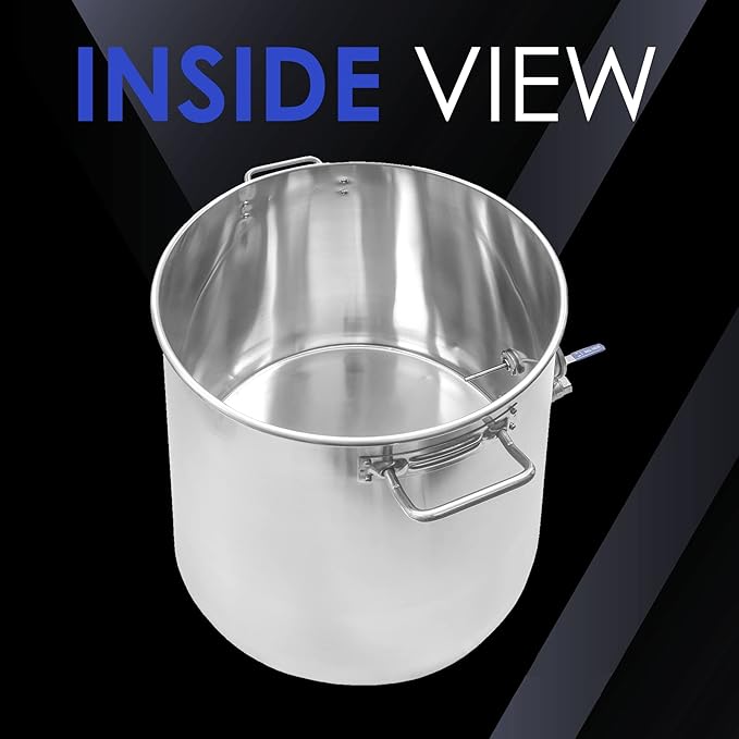 CONCORD Stainless Steel Home Brew Kettle Stock Pot (Weldless Fittings) (80 QT/ 20 Gal)