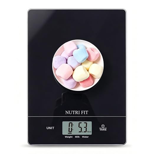 Digital Food Scale Kitchen Scales Grams and Ounces for Weight Loss Baking Cooking of NUTRI FIT, Max 11lb 1g Increment, Ultra-Thin Size and Hang to Wall