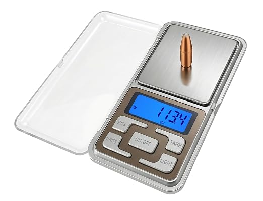 RS-1500 Digital Reloading Scale, 1500 Grains x 0.1gn Powder Scale with Metal Pan, Calibration Weight & Batteries, Reloading Supplies and Equipment