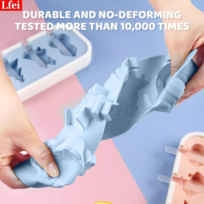 Popsicles Molds, Mini Popsicles Molds for Kids Baby Cute Shapes Silicone Popsicle Molds BPA Free Reusable Ice Cream Mold Popsicle Maker Homemade DIY Set (2Pcs Pineapple&Paws)