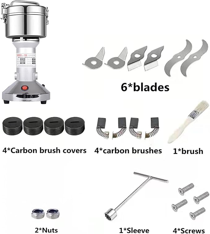 Grain Mill 150g High Speed Food Electric Stainless Steel Grinder Mill Seeds Flour Nut Pill Wheat Corn Herbs Spices & Seasonings Grinder Dry Grain Powder Machine