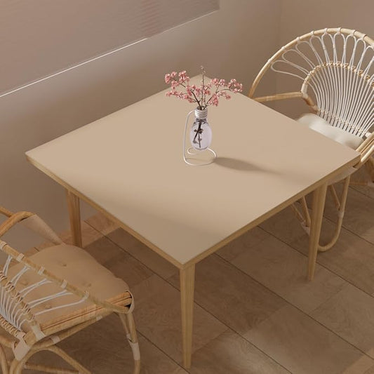 Leather Table Cover,1.8mm Thick,40x40 Inch Table Protector,Table Protector for Dining Room Table,Dining Table Cover,Table Cover Protector.(Light Brown+Gray,40x40)
